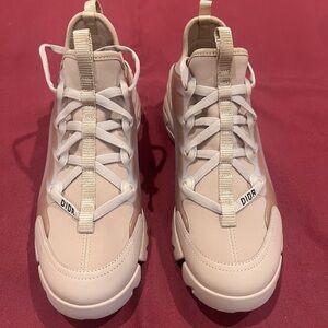 Dior Cream and White High-Top Sneakers